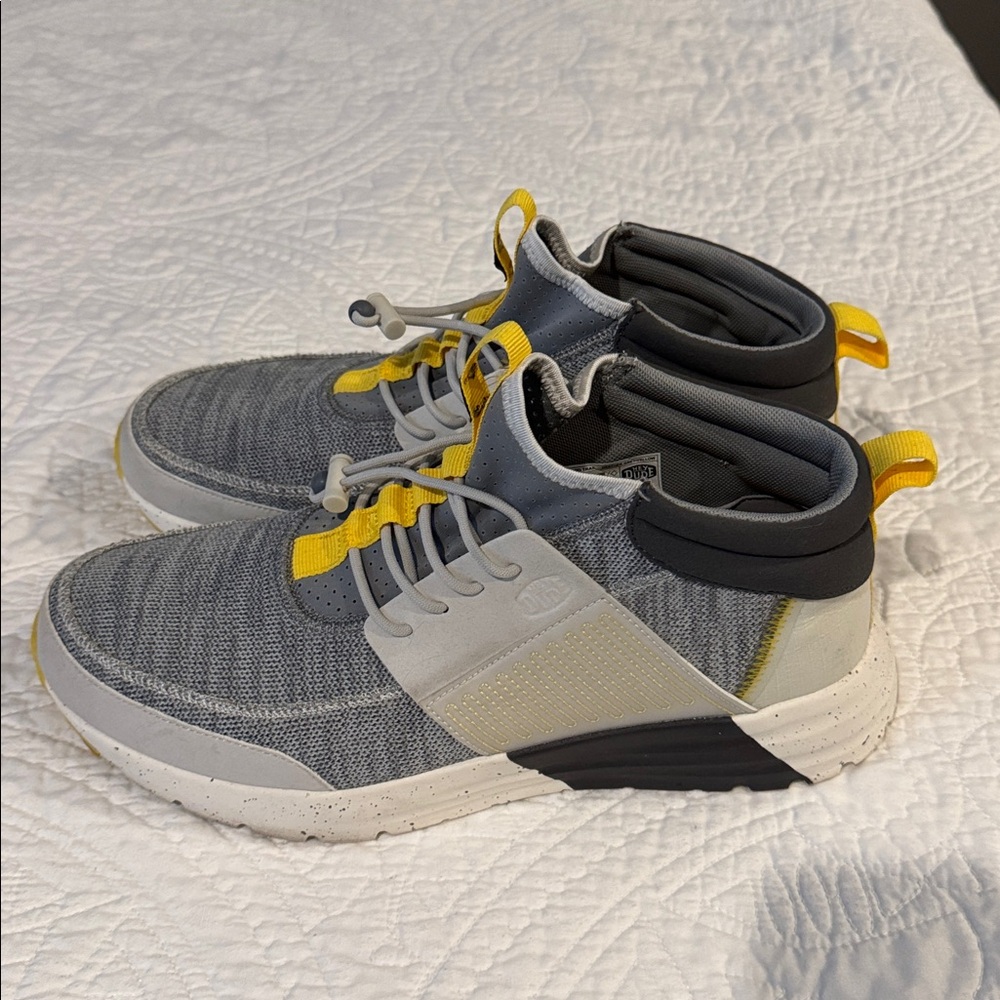 Hey Dude Gray and Yellow Men's Sneakers - Picture 3 of 6